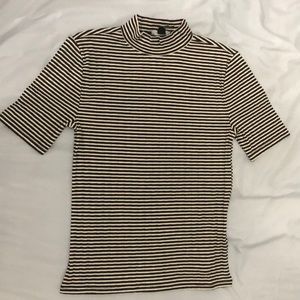 Black and white striped knit tee